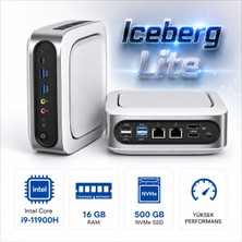Techstorm Iceberg Lite Intel Core I9-11900H 16 Ram 500 GB Nvme Win 11 Pro Mini Masaüstü Bilgisayar