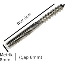 Daisy Home Saplama Ahşap Ağaç Vidası Ahşap Vida Montaj Vidası Trifon Vida Metrik 8 Çap 8 mm 2 Adet