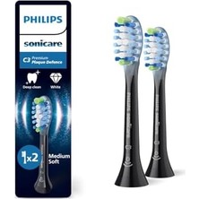 Daisy Home Sonicare Premium Plaque Defence Yedek Başlık, 10 Kat Daha Fazla Plak Temizliği, Yumuşak Fırça Başlığı, 2’li Paket, Siyah, HX9042/88