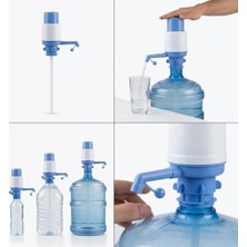 Daisy Home Manuel Su Pompası, Mavi ve Beyaz, Plastik, Büyük ve Küçük Şişelerle Uyumlu, Basmalı Dispenser