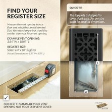 Daisy Home 4-Inç 10 Inç Gotik Steel Floor Register, AGH410-BLK