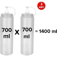 Daisy Home 2 Adet Sos Şişesi 700 ml Plastik Yağlık Sirkelik Ketçap Mayonez Sızdırmaz Sosluk Yağdanlık,bpa Içermez (Şeffaf)
