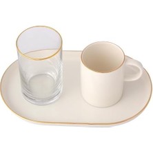 Daisy Home Altın Yaldız Tek Kişilik Kahve&ikram Takımı 3 Parça