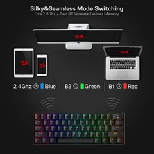 Daisy Home Redragon K530 Pro Draconic%60 Bt Türkçe Q Klavye/kablolu / 2,4 Ghz Kablosuz Mekanik, 61 Tuş, Hot-Swap Özellikli Rgb Oyun Klavyesi, Dokunsal Kahverengi Anahtarlı, Windows/mac/ Için