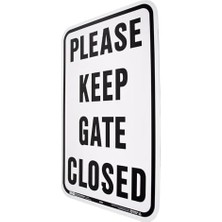 Daisy Home Hy-Ko Products 20523 - "lütfen Keep Gate Closed" Alüminyum Tabela 40 cm x 45 cm Siyah/beyaz, 1 Adet