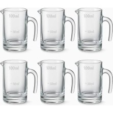 Daisy Home 6’lı Cam Sosluk Seti – 100 ml Ölçekli Kulplu Sos Kabı, Şeffaf Mini Ölçü Bardağı, Kahvaltı, Tatlı ve Mutfak Sunumları Için