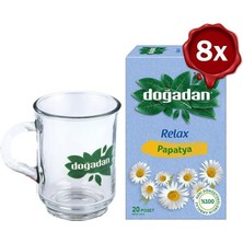 Daisy Home Doğadan Papatya Bitki Çayı 20' Li x 8 ve Doğadan Cam Bardak Hediyeli