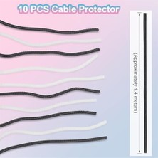 Daisy Home Spiral Kablo Koruyucu, 10 Parça Dayanıklı Kablo Kılıfı, Evcil Hayvan Hasarını Önleyen Cable Protector, Tüm Şarj Kabloları Için, Esnek ve Kolay Takılan USB Kablosu Koruması, Ofis Kullanımı