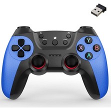 Daisy Home 2.4g Kablosuz Gamepad Pc Uyumlu Pilli Joystick Oyun Kolu Kişiselleştirilmiş Düğme, Hassas Trigger Kaymaz Tasarım G2.4g (Koyu Mavi)