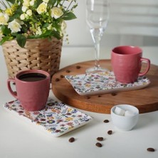 Daisy Home Springtime Doğaltaş Kahve Sunum Seti 4 Parça 2 Kişilik 19558
