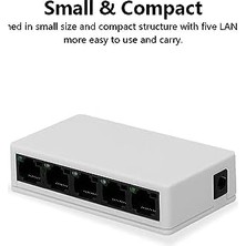 Daisy Home Nr3 5 Port LED Işıklı Switch 100MBPS Ethernet Internet Dağıtıcı Ağ Hub Ev Ofis Için