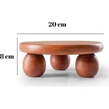 Daisy Home El Yapımı Ahşap Top Ayaklı Sunum Standı Tabağı Tahtası - Küçük Boy Sunumluk 20 x 20 Kucuksunumtahtası