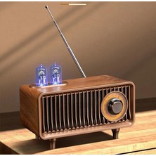 Daisy Home Yeni Nesil Radyo USB Sd Fm Aux Bluetooth Müzik Kutusu Retro Nostaljik Görünümlü Şarj Edilebilir B9 Koyu Kahverengi (B9 - Kahverengi)