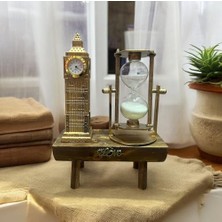 Daisy Home Beyaz Saat Kule Kum Saati Retro Müzik Severler Için Ev Masaüstü Dekorasyon Doğum Günü Yeni Yıl Hediyeleri 15CM (Beyaz Saat Kule)