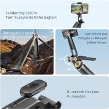 Daisy Home Jopree Y26 | Bluetooth Uzaktan Kumandalı 180 cm Uzatılabilir, Yatay ve Dikey Çekim Imkanı, 360° Döner Kol, Katlanabilir Selfie Çubuğu, Fotoğraf Makinesi & Akıllı Telefon ile Uyumludur