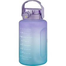 Daisy Home Mega Büyük Boy 2500ML 2.5litre Pipetli/pipetsiz Kullanım Çift Renk Motivasyon Matarası