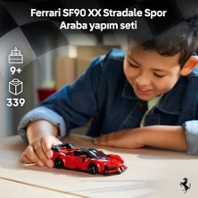 Daisy Home Speed Champions Ferrari SF90 Xx Stradale Spor Araba 77254-9 Yaş ve Üzeri Çocuklar Için Minifigür Içeren Ferrari Kıyafetli Minifigür Içeren Yaratıcı Oyuncak Yapım Seti, Hediye Fikri (339 Parça)