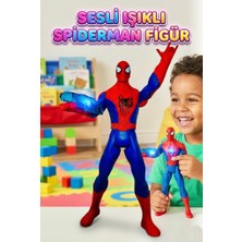 Farbu Oyuncak Interaktif Arkadaşım Örümcek Adam! Pilli Sesli Işıklı 30CM Hareketli Eklemli Oyuncak Aksiyon Figürü