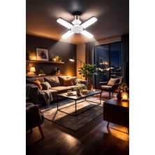 Daisy Home 4 Kollu Katlanabilir LED Tavan Ampulü E27 Duy Uyumlu Yüksek Parlaklık Enerji Tasarruflu Modern Tavan Aydınlatma Armatürü Ev Ofis Yatak Odası Salon Için4 Kollu Katlanabilir LED Tavan Ampulü E27 Duy Uyu