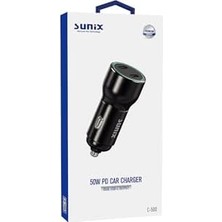 Daisy Home 50W Pd Çift Usb-C Çıkışlı Araç Şarj Cihazı Başlık C-500