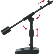 Daisy Home Frameworks Teleskopik Bom Kolu ve 1 kg Sayaç Ağırlıklı Kısa Ağırlıklı Tabanlı Mikrofon Standı; Masaüstü, Kayıt ve Akış (GFW-MIC-0822) Için Ideal