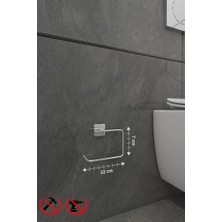 Daisy Home Banyo Kare Krom Yapışkanlı Açık Tuvalet Kağıtlığı Wc Kağıtlık Tuvalet Kağıdı Askısı