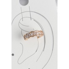 Renas Store Pirinç Gold Renk Zirkon Taşlı Kadın Kıkırdak Küpe