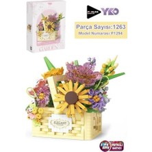 Daisy Home Panlos Yko Serisi Dekoratif ve Koleksiyonluk Çiçek Buketi Modeli 1263 Parça Yapım Seti -FFP1294
