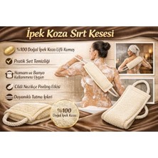 Daisy Home Ipek Koza Sırt Kesesi, Doğal Ipek Lifli Özel Dokuma, Çift Tutma Ipli Ergonomik Tasarım, Hamam ve Banyo Kullanımına Uygun, Derin Peeling ile Ölü Deriyi Arındıran, Cildi Pürüzsüzleştiren Vücut Kesesi