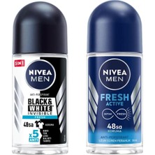 Daisy Home Men Erkek Roll On Deodorant Fresh 50 ml X2 + Men Erkek Roll On Deodorant & Invisible Fresh 48 Saat Anti-Perspirant Koruma 50 ml