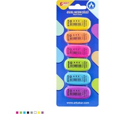 Ark Oval Neon Silgi  Karışık Renk Pvc Içermez 2 Adet Set  12 Adet