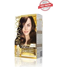 Daisy Home Maxx Deluxe Serisi 24K Altın Parçacıklı Serum ile 1 Kutu 2 x 50 ml ve Geliştiriciler Saç Boyası (Çikolata Kahve 6.7)