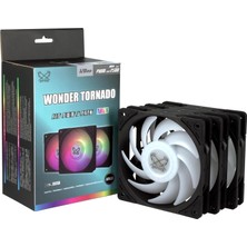 Daisy Home Scythe Wonder Tornado 120MM Argb Siyah Kasa Fanı 3’lü Paket, 25MM Kalınlık, 2500 Rpm, 12V 4-Pin Güç, 3-Pin Argb Aydınlatma, Pbt Malzeme, Gaming ve Performans Sistemleri Için