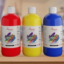 Daisy Home Kırmızı, Mavi, Sarı Akrilik Boya 3'lü Set 3X500 gr