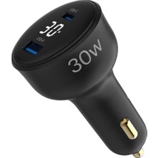 Daisy Home 30W LED Ekranlı Type-C + Usb-A Araç Şarj Aleti & & Tablet Araç Içi Şarj Cihazı