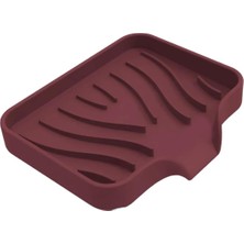 Daisy Home Silikon Mutfak, Banyo Su Giderli Vantuzlu Esnek Sabunluk Bordo Renk