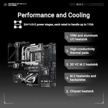 Daisy Home Rog Maxımus Z890 Extreme Intel Z890 LGA1851 Ddr5 9200 HDMI 2xthunderbolt 5 6x M2 Usb3.2 Wifi 7 + Bt Aura Rgb 10GBIT + 2.5gbit Lan Atx 24+1+2+2 Güç Aşamaları, Thunderbolt 5, 5" LCD Ekran Anakart