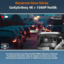 Daisy Home Rexing R316 4K Araç Kamerası, Gps ve Wi-Fi, 64GB Sd Kart, Çift Kamera, Gece Görüşü
