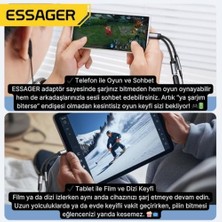 Daisy Home Essager 60W Şarj 2in1 Type-C To Type-C Dönüştürücü Çevirici Çoklayıcı Hızlı Şarj Type-C Kulaklık Çıkışı, Hifi Ses ve Hızlı Şarj Adaptörü