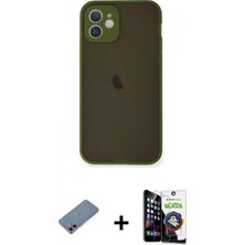Pileli Store Pilelistore™ iPhone 12 Mini Kılıf Ahenk Çizgi Serisi - Şeffaf Temperli Cam Ekran Koruyucu + Shine Kamera Lens Koruma Cam - Pe