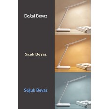 Daisy Home Şarjlı Masa Lambası 3 Renk Dokunmatik Telefon Standlı Kademeli Çalışma Okuma Işığı Gece Lambası 9W 3 Aydınlatma Modlu Taşınabilir Küçük Masa Lambası, Çocuklar Için Çalışma, Yurt