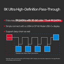 Daisy Home Unitek C14100BK-0.8M - USB 4 (Usb-If Sertifikalı) 100W Pd 8k @ 60Hz ve 40GBPS / Tpe Malzeme / 30AWG Kalaylı Bakır Kablo/siyah