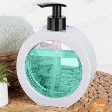 Daisy Home Yuvarlak Şekilli Şık Sıvı Sabunluk & Deterjanlık Sıvı Sabun Haznesi Banyo Sabunluğu Mutfak Deterjanlığı Deterjan Haznesi 350 ml (Beyaz)