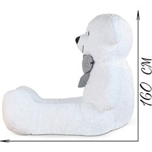 Daisy Home Beyaz Papyonlu Dev Pelüş Ayıcık,yumuşak ve Sevimli Büyük Boy Oyuncak Ayı,sarılmalık,sevgiliye Hediyebüyük Boy Ayı (160CMBEYAZ)
