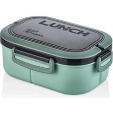 Daisy Home Beslenme Kutusu 1200 ml 2 Katlı 6 Bölmeli Bpa'sız Pp Plastik Sefer Tası ve Beslenme Çantası - Lunch Box, Çatal Kaşık ve Bıçak Dahil Okul Beslenme (Yeşil)