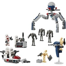 Daisy Home Klon Trooper ve Savaş Droidi Savaş Paketi Seti 75372 – 7 Yaş ve Üzeri Kız ve Erkek Çocuklar Için 4 Minifigür ve 5 Droid Içeren Oyuncak Yapım Seti, Doğum Günü Hediyesi Fikri (215 Parça)