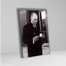 Daisy Home Tekli Dikey Kanvas Ofis Tablosu Kahve Içen Atatürk Portresi 40 x 60 GARTNM7054