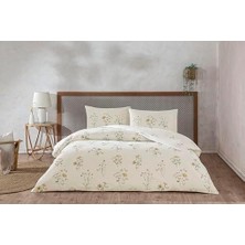 Daisy Home Taç Auren Çift Kişilik Nevresim Takımı Pudra