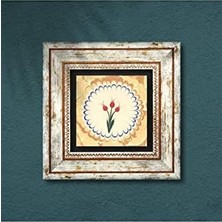 Daisy Home Ebru Sanatı Lale Taş Duvar Tablosu - Çerçeveli Taş Tablo - Dekoratif Duvar Sanatı - Modern Ev ve Ofis Duvar Dekoru T1-86