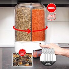 Daisy Home Pikas Bakliyat Organizeri, Bakliyat Saklama Kabı, 10 kg Kapasiteli Styles Gıda ve Bakliyat Saklama Kabı 6 Gözlü (10KG)